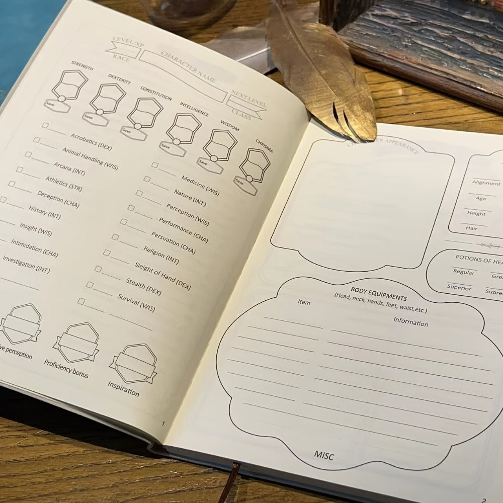 DnD Campaign Journal for D&D 5e & 5R Players, RPG Notebook with Character Sheets, Spell Tracker, Quest Log
