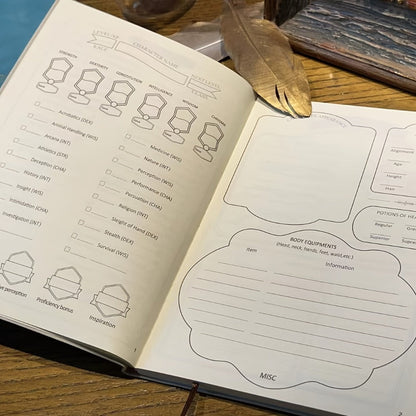 DnD Campaign Journal for D&D 5e & 5R Players, RPG Notebook with Character Sheets, Spell Tracker, Quest Log