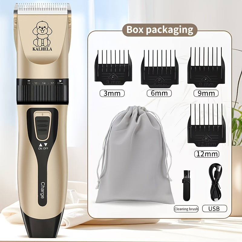 Pet Hair Trimmer USB Rechargeable Wireless Clipper for Dogs & Cats – Low Noise Electric Grooming Scissors, Lithium Battery