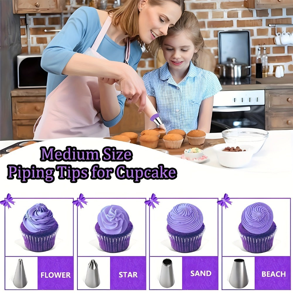 Piping Bags and Tips Set 492pcs Complete Cake Decorating Kit with Turntable Frosting Spatula for Entryways, Bedrooms and Living Spaces