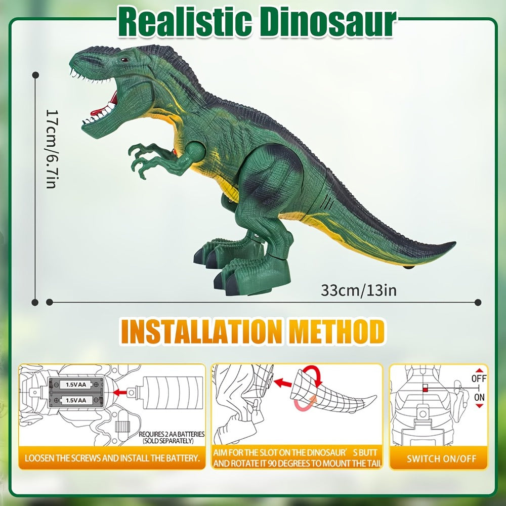 Interactive Dinosaur Toy Set 3 Pack with Walking, Roaring Sound & Lights, Electric T-Rex, Stegosaurus & Brachiosaurus