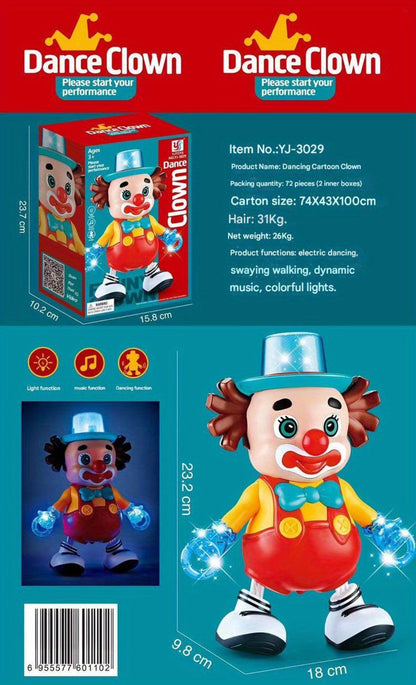 Dancing Clown Toy Doll with Light & Music, Swinging Fidget Toy for Kids Boys & Girls, Funny Weird Halloween Decoration