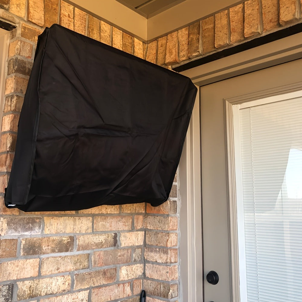 600D Weatherproof Outdoor TV Cover with Roll-Up Flap & 3-Side Zipper – Non-Scratch Liner, Remote Pocket, Wall Mount Compatible, 30–50 Inch