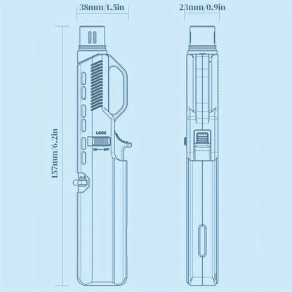 1300° Outdoor Windproof Torch Lighter Blue Flame with Safety Lock & Grip - Refillable for Candles
