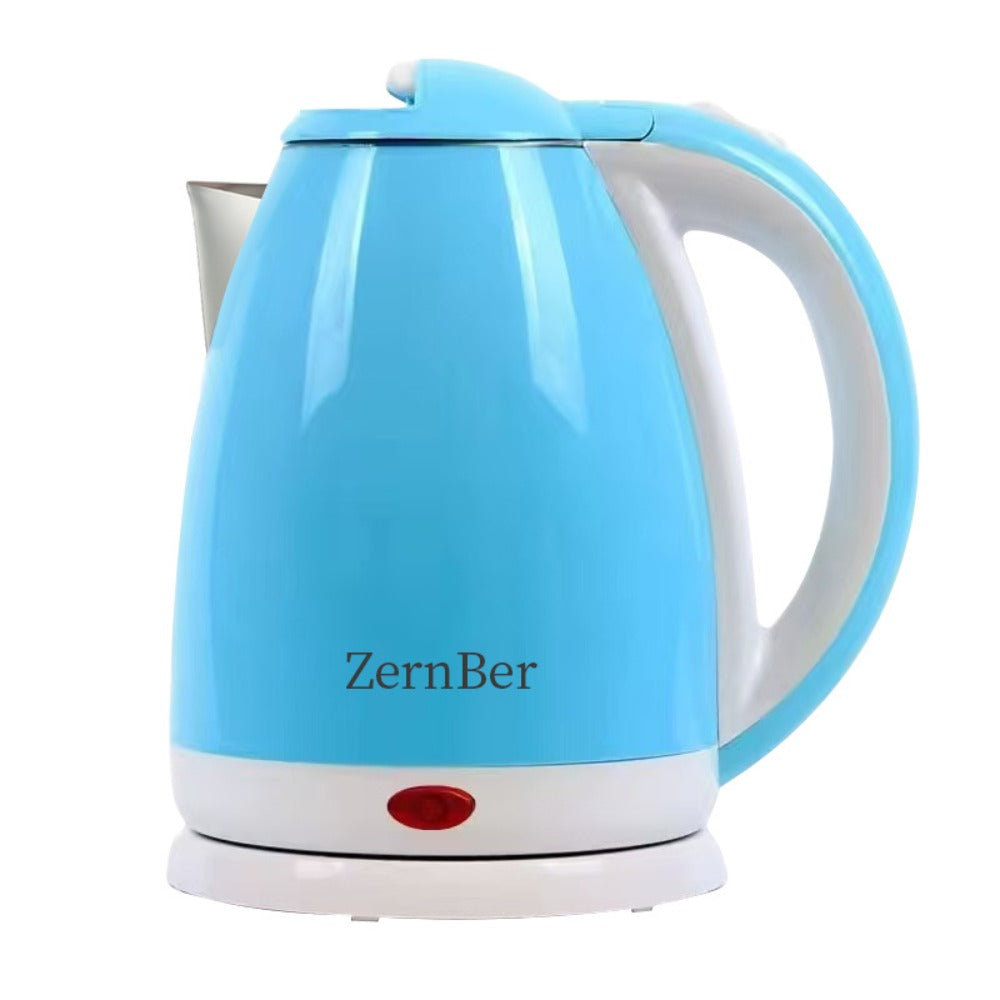 Electric Kettle by ZernBer, 60oz 1000W Stainless Steel Interior with LED Indicator and Heating Base in Blue