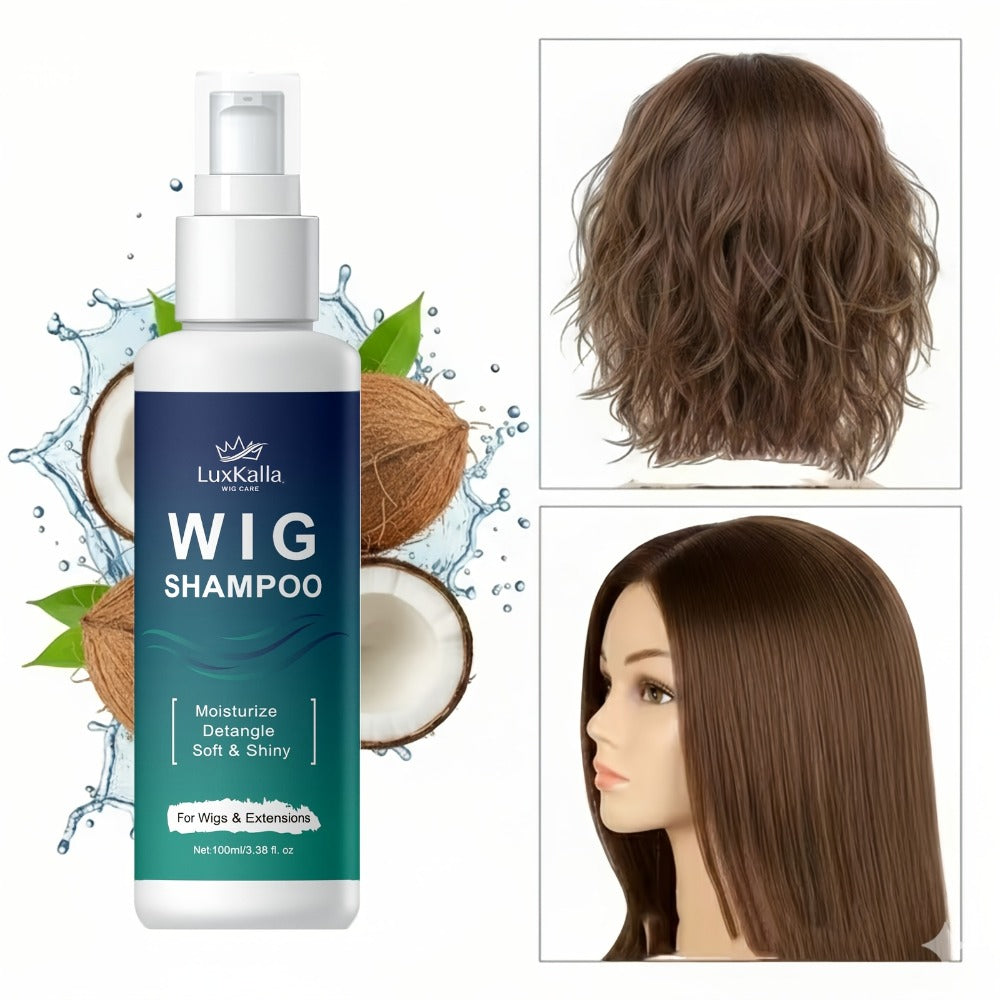 Synthetic Hair Shampoo 2-in-1 Deep Cleansing Revitalizing Detangling, Soak & Rinse Formula for Wigs Hair Extensions Braids