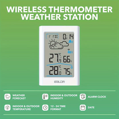 Home Weather Station | Wireless Indoor Outdoor Forecast Alarm Clock