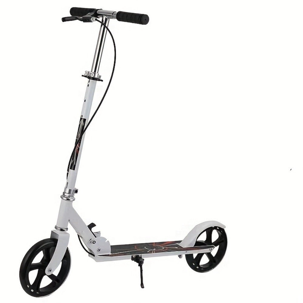 Foldable Commuter Scooter for Adults and Teens, 4-Gear Adjustable Height Double Brake 2-Wheel Kick Scooter