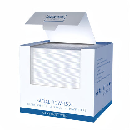Disposable Facial Towels Extra Large Thick Dry Wet Cleansing Cotton Towel 40 Sheets Per Box for Entryways, Bedrooms and Living Spaces