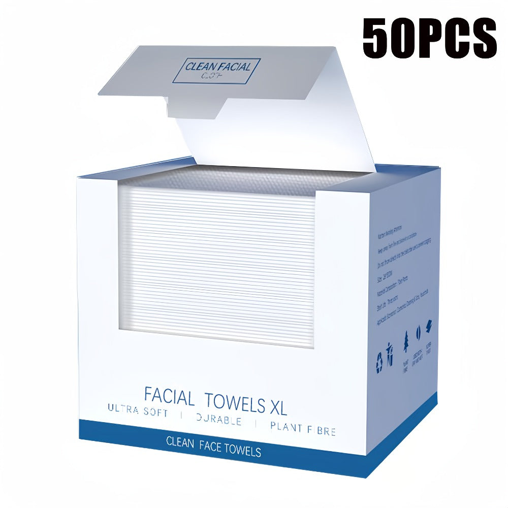 Disposable Facial Towels Ultra-Soft Thick Cleansing Wipes – Unscented Makeup Remover Face Cloths for All Skin Types 10.24x11.81in 50 or 150