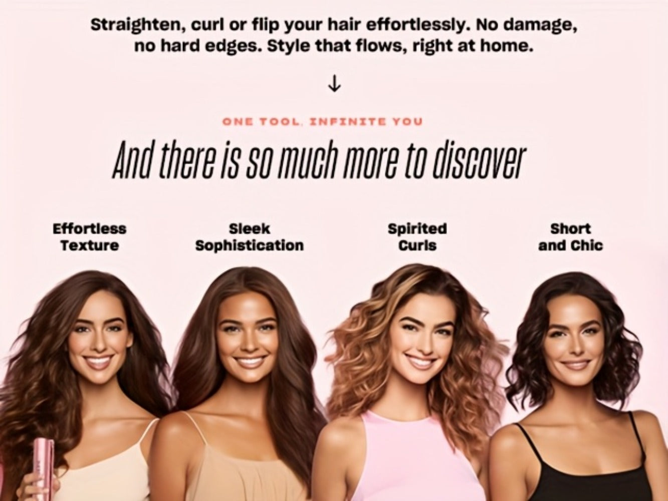 Hair Straightener Flat Iron 2-in-1 Curling Iron, 460°F Professional Ceramic Plates, 15s Fast Heating