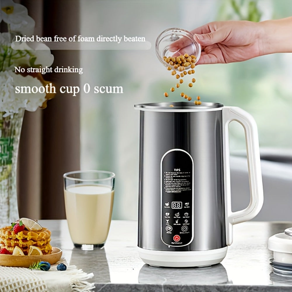 Soy Milk Maker Machine 40oz, 800W Stainless Steel Nut Milk, Soup & Juice Blender with Timer, Auto-Clean & Touch Control