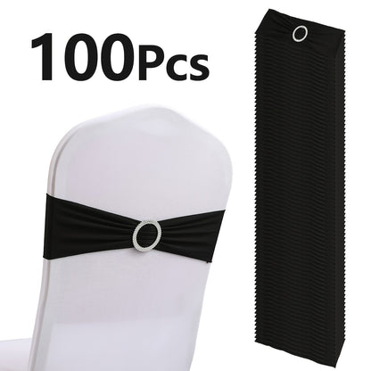 Chair Sashes for Wedding 100pcs Stretch Spandex Elastic Chair Sash Bands with Buckle for Dining Chairs Banquet Party Event Decor