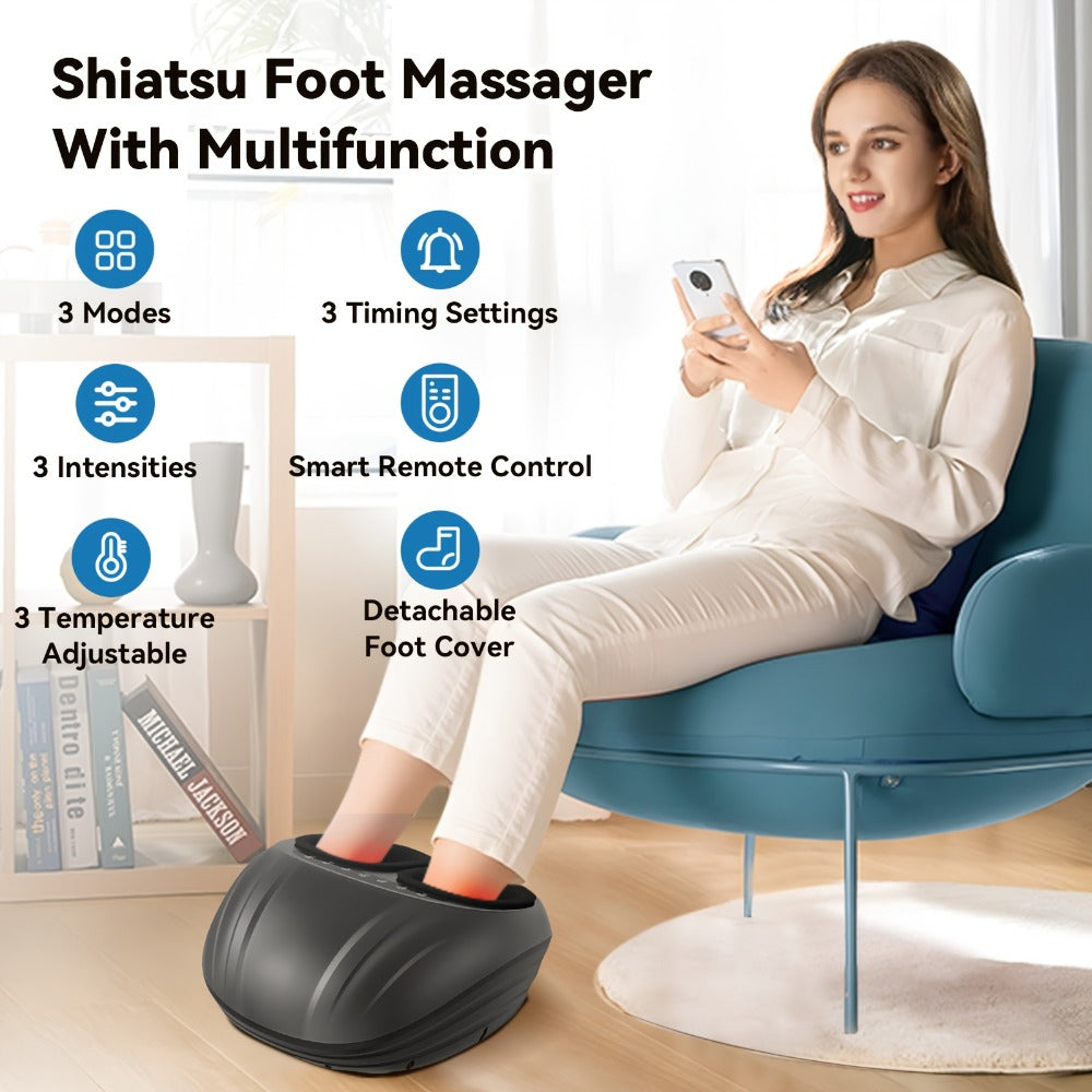 Shiatsu Foot Massager Machine with Heat, Deep Kneading Electric Foot Massager for Plantar Fasciitis