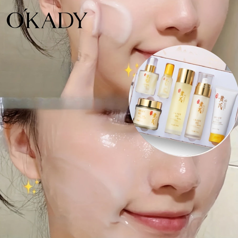 Astragalus Skincare Set 6pcs Antioxidant, Face Cream Essence Cleanser Toner Eye Cream Sleep Mask