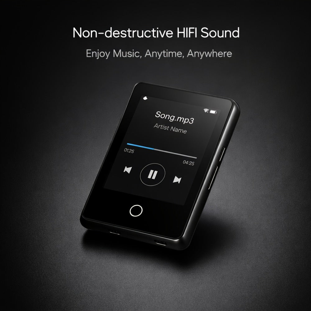 HiFi Touchscreen MP3 Player 2.4" IPS HD Display, Music & Video Playback, E-Book Reader, Voice Recorder