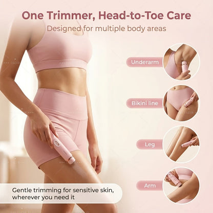 Electric Shaver & Bikini Trimmer for Women Dual Head USB Rechargeable – Multipurpose Face Body Hair Removal for Arms Legs Underarm