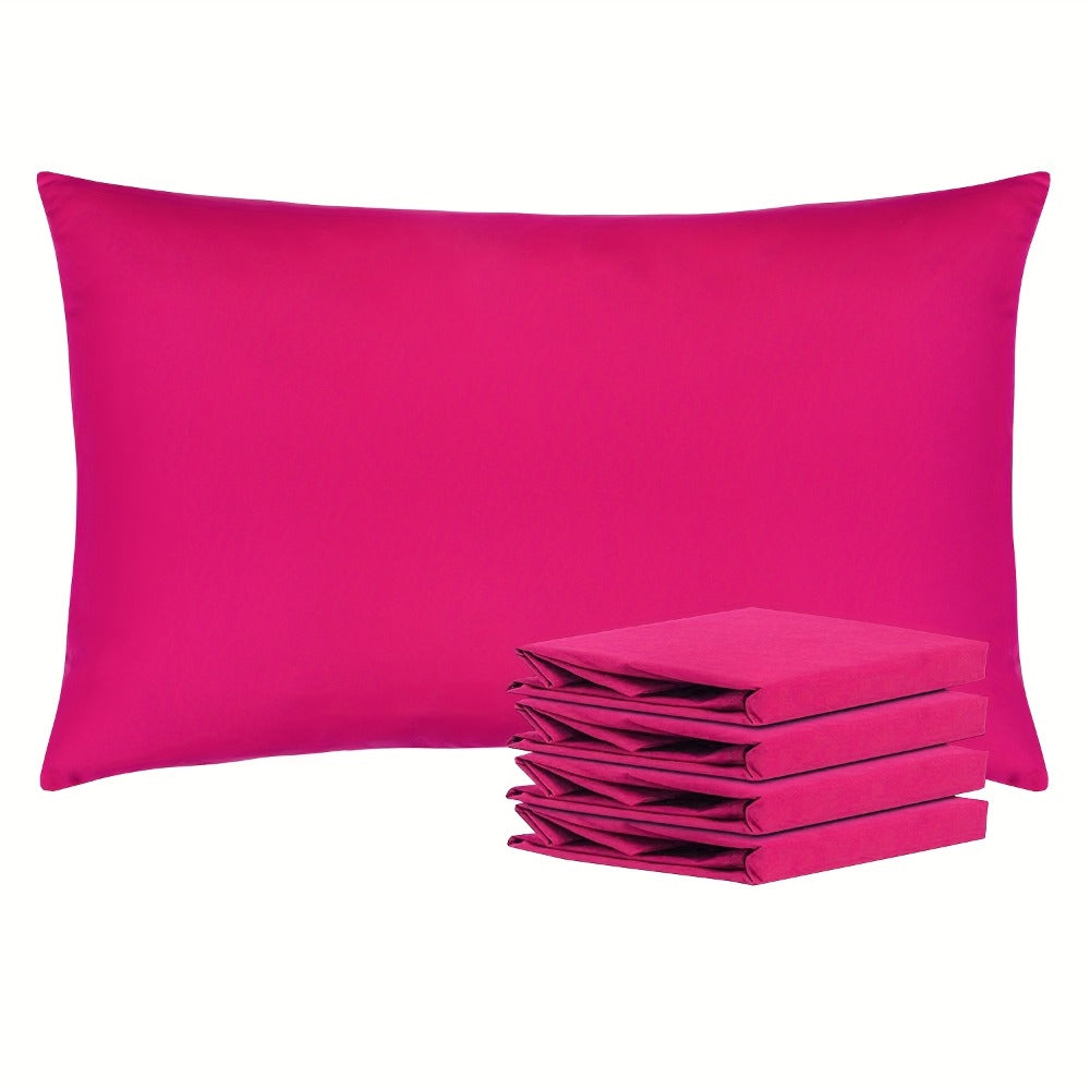 Pillowcases 4 Pack Queen 20x30 – Brushed Microfiber Soft Wrinkle-Free Fade-Resistant Envelope Closure Solid Color 32 Colors