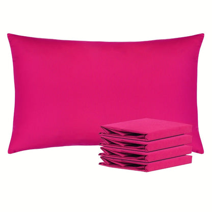 Pillowcases 4 Pack Queen 20x30 – Brushed Microfiber Soft Wrinkle-Free Fade-Resistant Envelope Closure Solid Color 32 Colors