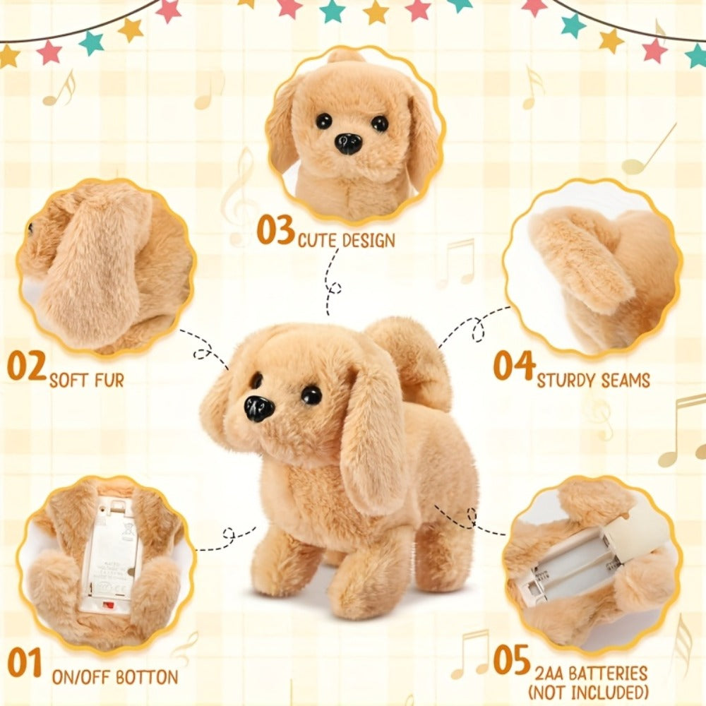 Electric Robot Dog Toy That Walks, Barks & Wags Tail, Realistic Cute Pet Toy for Kids, Birthday & Holiday Gift for Boys & Girls