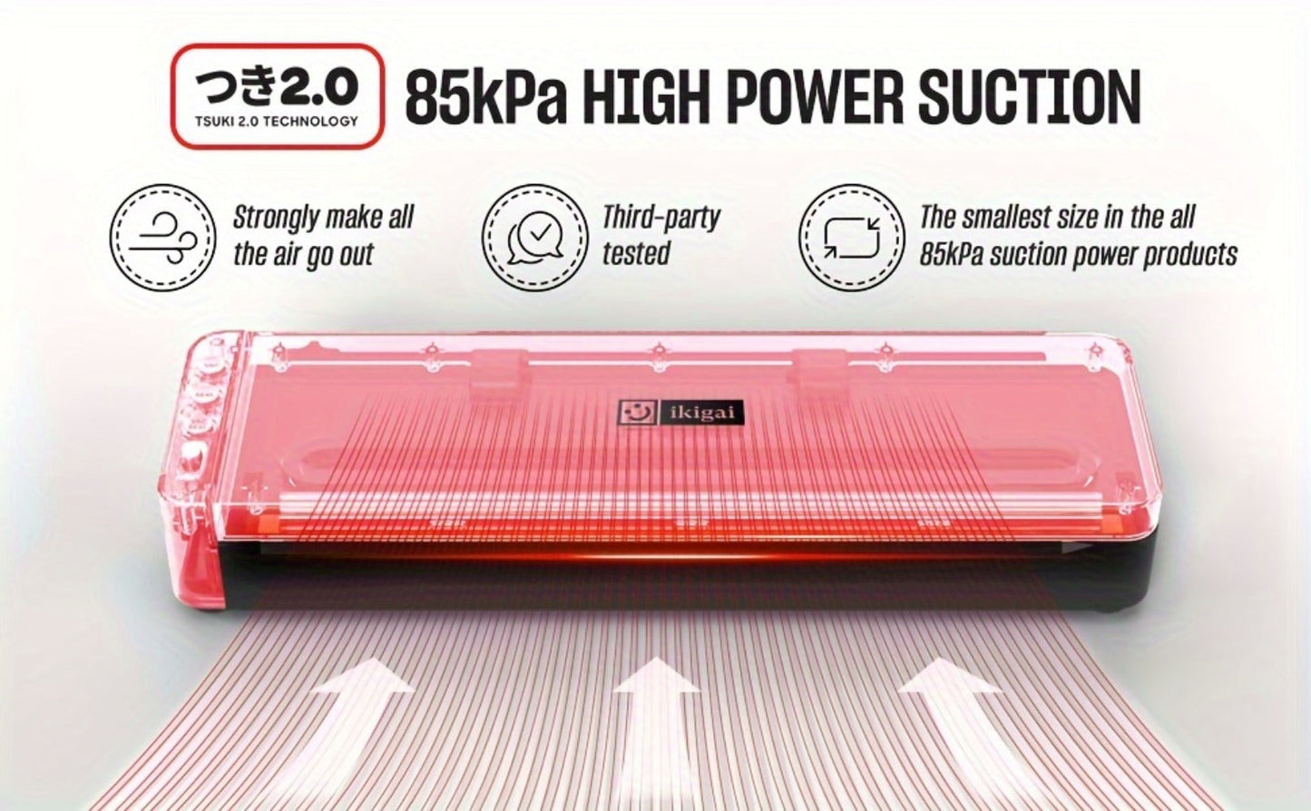 Vacuum Sealer Machine 80kPa Powerful Suction Food Sealer 125W Dry Wet Modes Stainless Steel for Home Cooking, Dining and Outdoor Meals