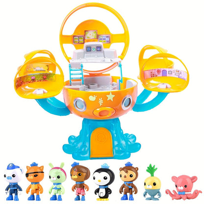 Octonauts Octopod Castle Adventure Playset, 8 Action Figures Glow Stickers Light Sound Effects