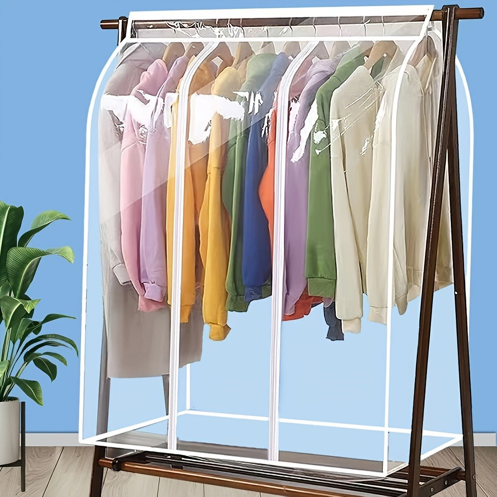 Garment Bag Transparent Hanging Clothes Dust Cover with Zipper, Thickened & Storage Bag for Coats