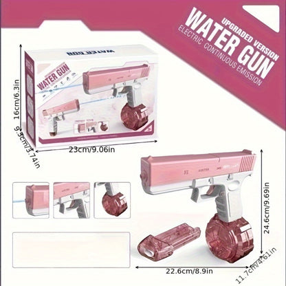Compact Electric Water Blaster with 500cc and 60cc Detachable Reservoirs, Blue or Pink Body Design