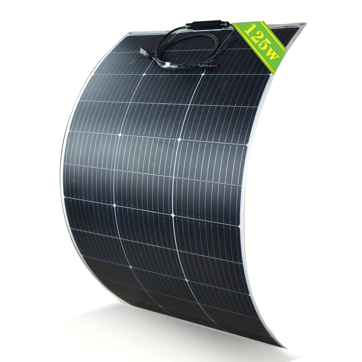 Flexible Solar Panel 125W 18V 18BB Monocrystalline Solar Cell Bendable 30 Degree Ultra-Thin for 12V for Garden, Patio and Yard Use