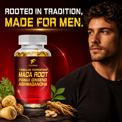 Tribulus and Maca Men's Health Supplement Vegetable Capsules, 120 Count in One Labeled Bottle