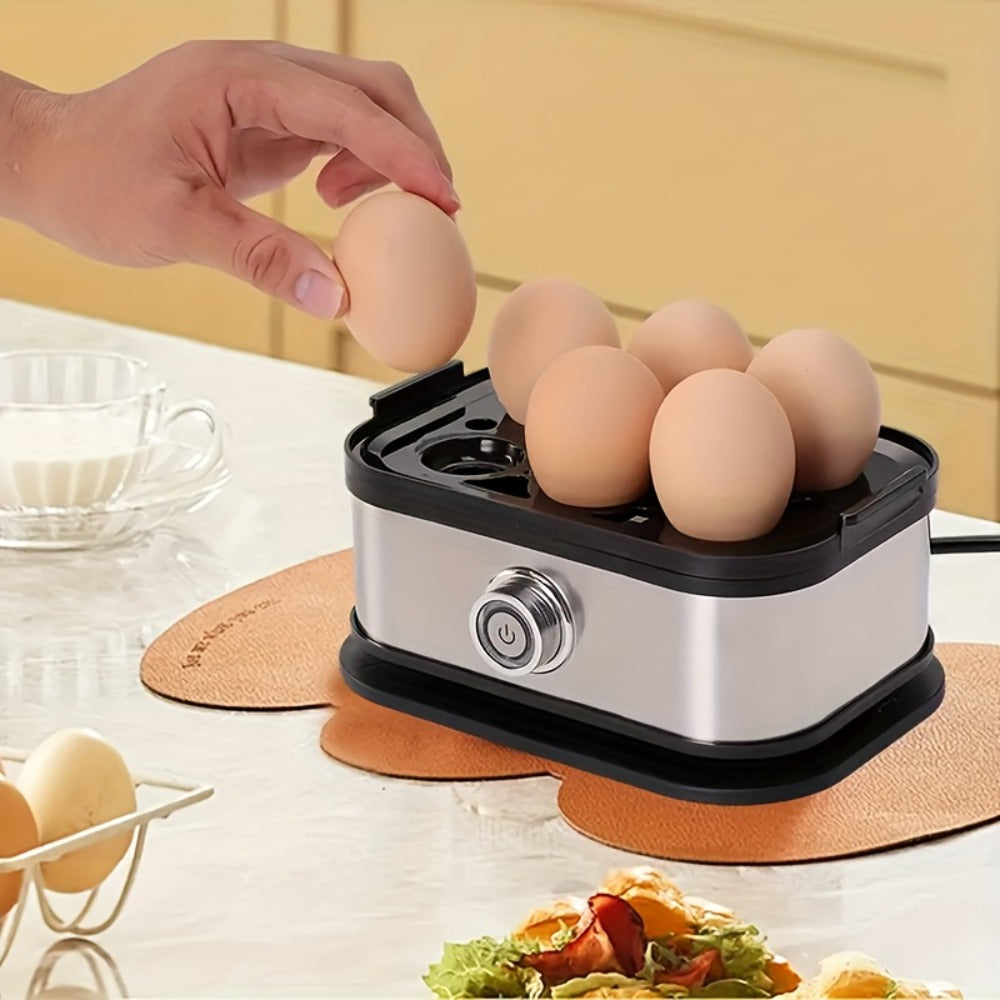 Rapid Electric Egg Cooker 6-Egg, 304 Stainless Steel Egg Boiler & Steamer for Hard, Medium & Boiled Eggs