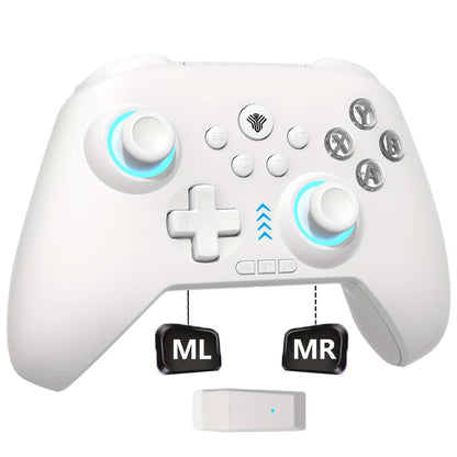 Three-Mode Wireless PC Controller with RGB Lighting, Hall Effect Joystick & Trigger, Programmable Buttons & Vibration for Windows PC