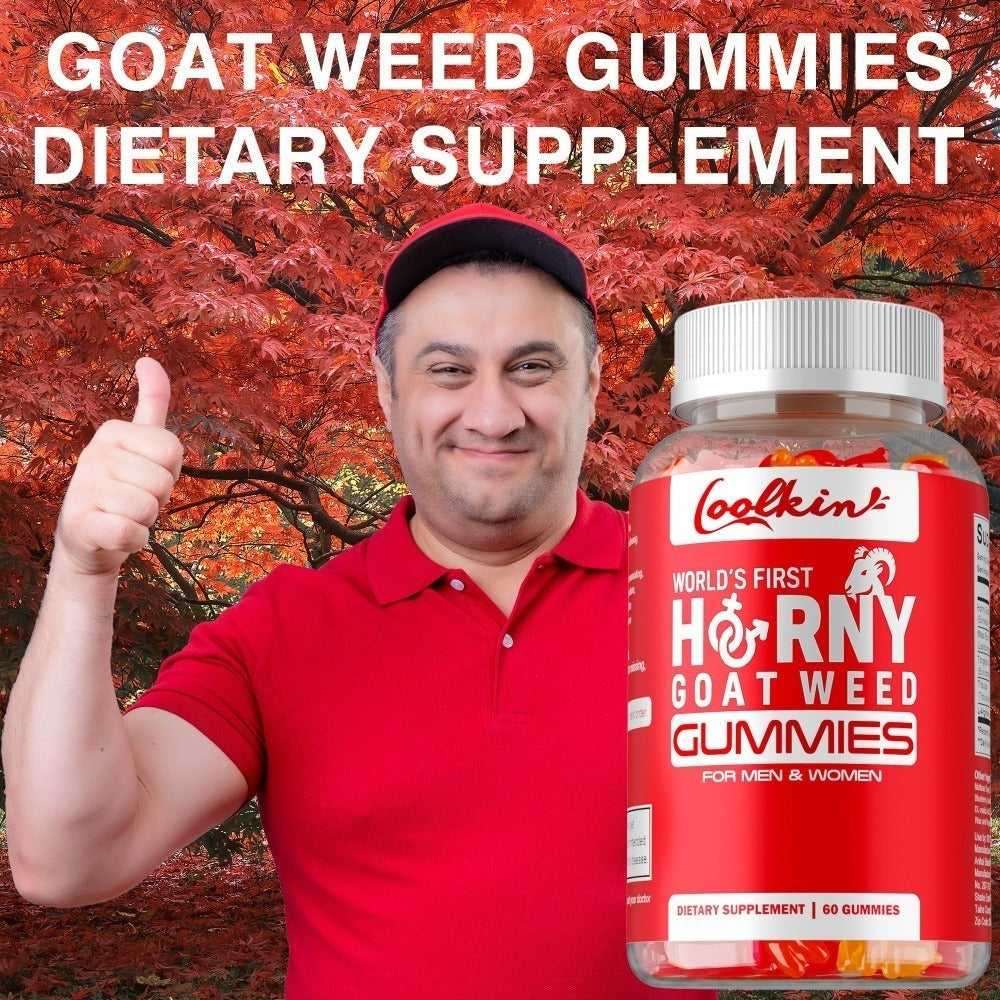 Horny Goat Weed Gummies with Maca Root Tongkat Ali Tribulus & L-Arginine, Men's Vitality & Energy Support Chewable Supplement