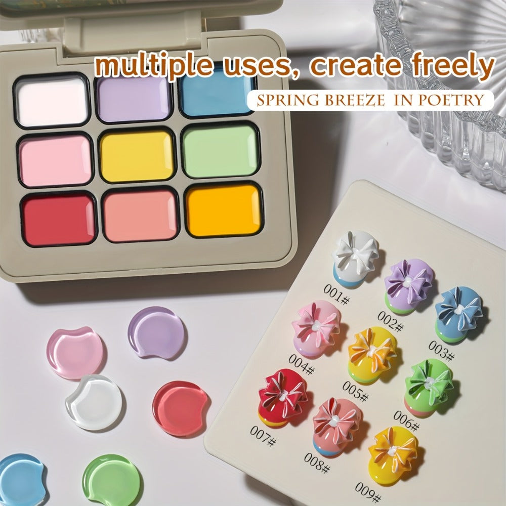 Gel Nail Polish MORDDA 9-Color Spring Breeze Set with Included LED Curing Pen for Home Nail Art