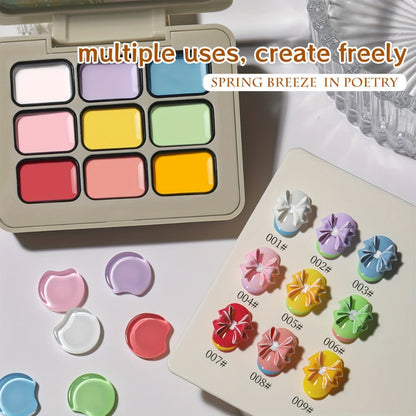 Gel Nail Polish MORDDA 9-Color Spring Breeze Set with Included LED Curing Pen for Home Nail Art