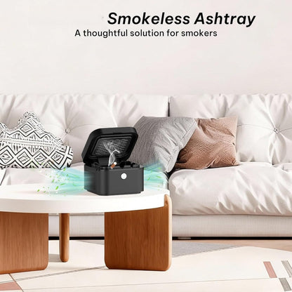 Smokeless Ashtray with HEPA Filter, USB Rechargeable Indoor Ashtray for Home Office Car, 4 Filters Included