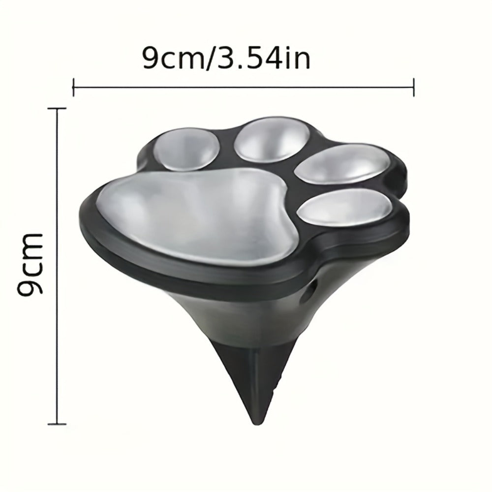 Solar Paw Print Garden Lights 2-Pack, LED Outdoor Path Lights IPX4, Lawn Terrace Yard Decor for Wedding Party Christmas Valentine