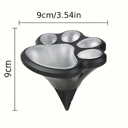 Solar Paw Print Garden Lights 2-Pack, LED Outdoor Path Lights IPX4, Lawn Terrace Yard Decor for Wedding Party Christmas Valentine