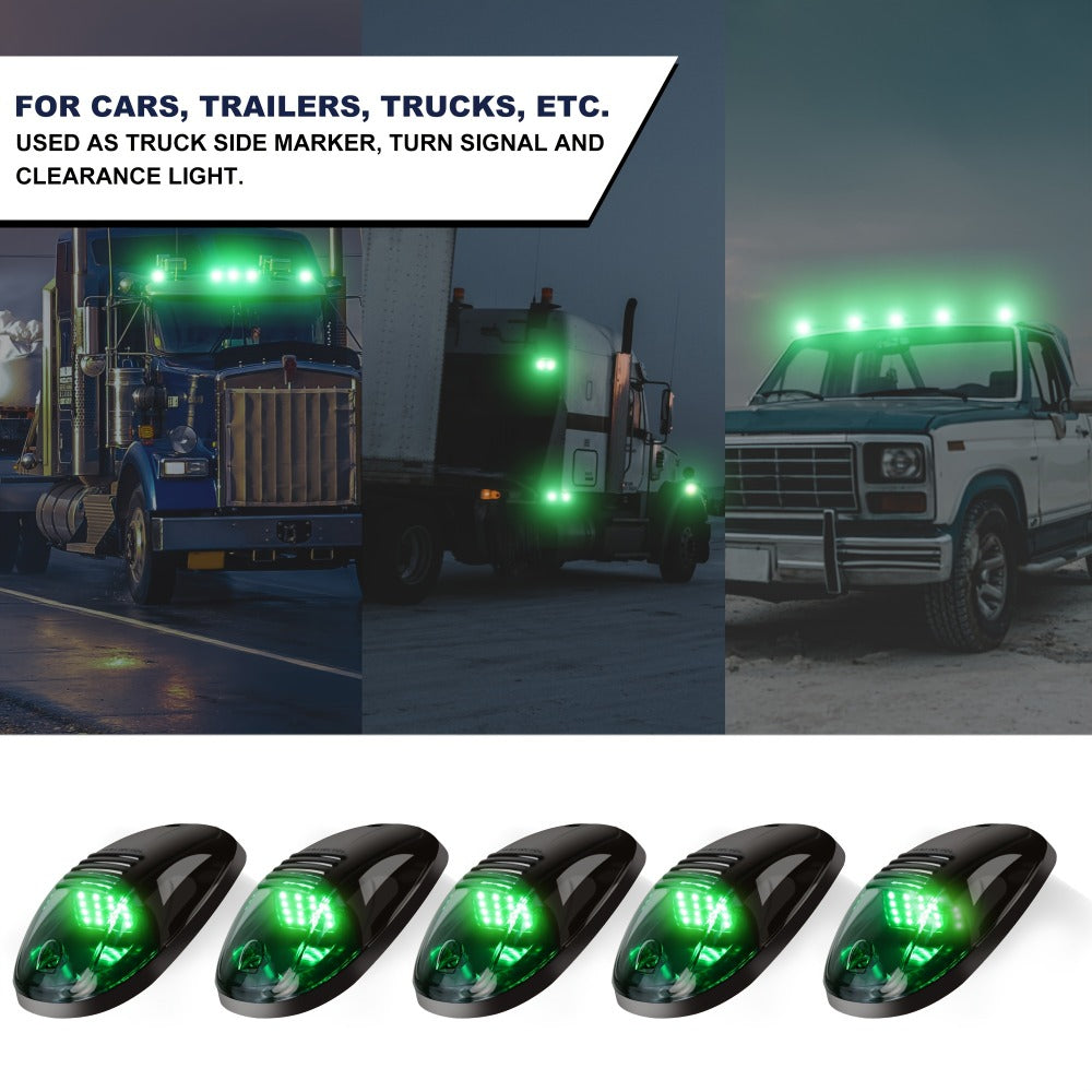 5pcs LED Cab Roof Marker Lights 16/24 LED 12V Super Bright UV-Resistant ABS Lens with Wiring Harness Kit for 2003-2018 Pickup Trucks 1500