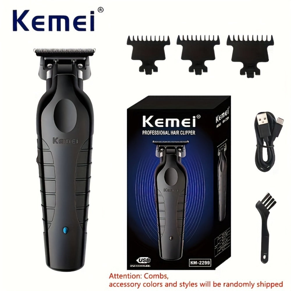 Hair Clipper Kemei KM-2299 Cordless Trimmer with USB Charging, Six Guide Combs and 180-Minute Runtime