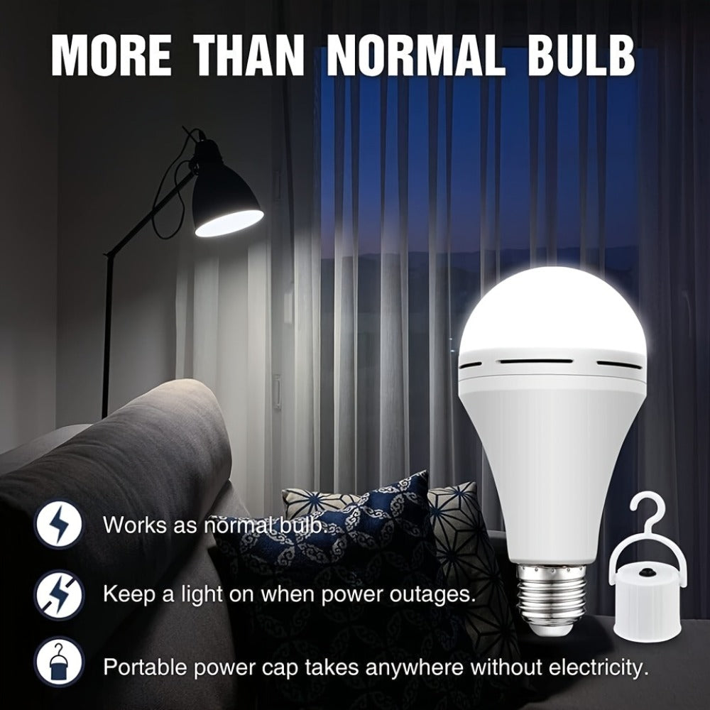 Emergency Light Bulb for Power Outages, Self-Charging Battery Backup LED Bulb 1200mAh 60 Watt Equivalent