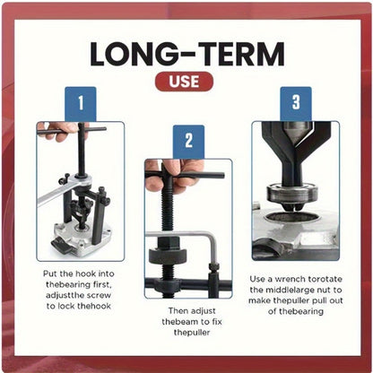 3-Jaw Gear Puller and Bearing Puller Set 2pcs Reversible Inner Outer Forged Steel Heat Treated Jaws for Wheel Bearing Flywheel Pump Bushing