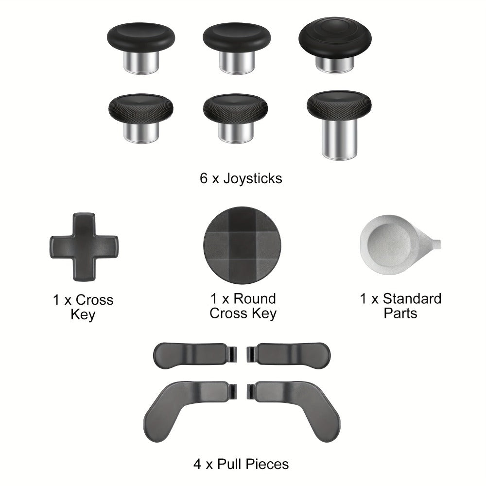 Xbox Elite Controller Series 2 Accessories 13-in-1 Replacement Kit – Paddles Thumbsticks Analog Sticks 2 D-Pads Repair Tool Stainless Steel