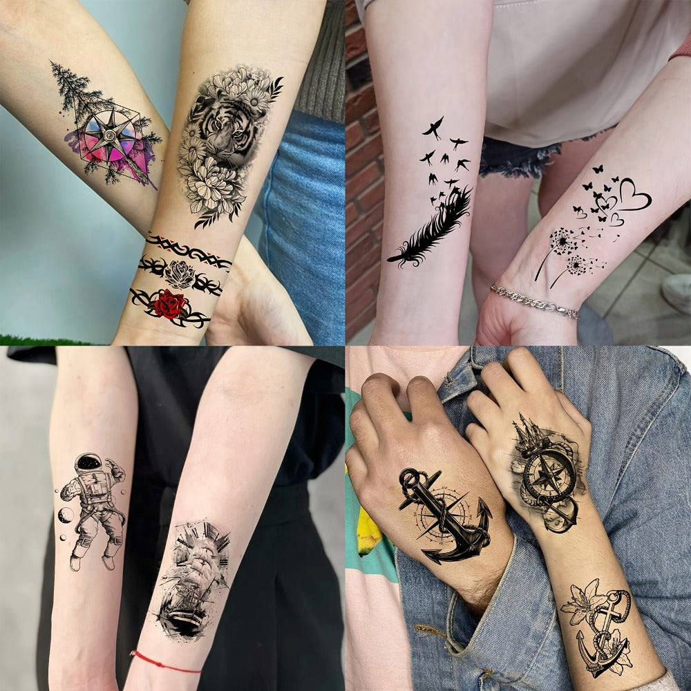 Temporary Tattoos, 68-Sheet Faith and Quote Set with Prayer, Peace, Lion, Eye and Tribal Motifs
