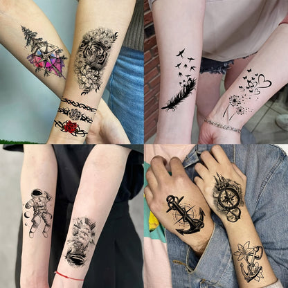 Temporary Tattoos, 68-Sheet Faith and Quote Set with Prayer, Peace, Lion, Eye and Tribal Motifs