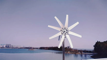 Wind Turbine Generator 1000W 12V/24V, 8-Blade MPPT Controller Kit, Coreless Magnet Home Rooftop Off-Grid Power System Windmill
