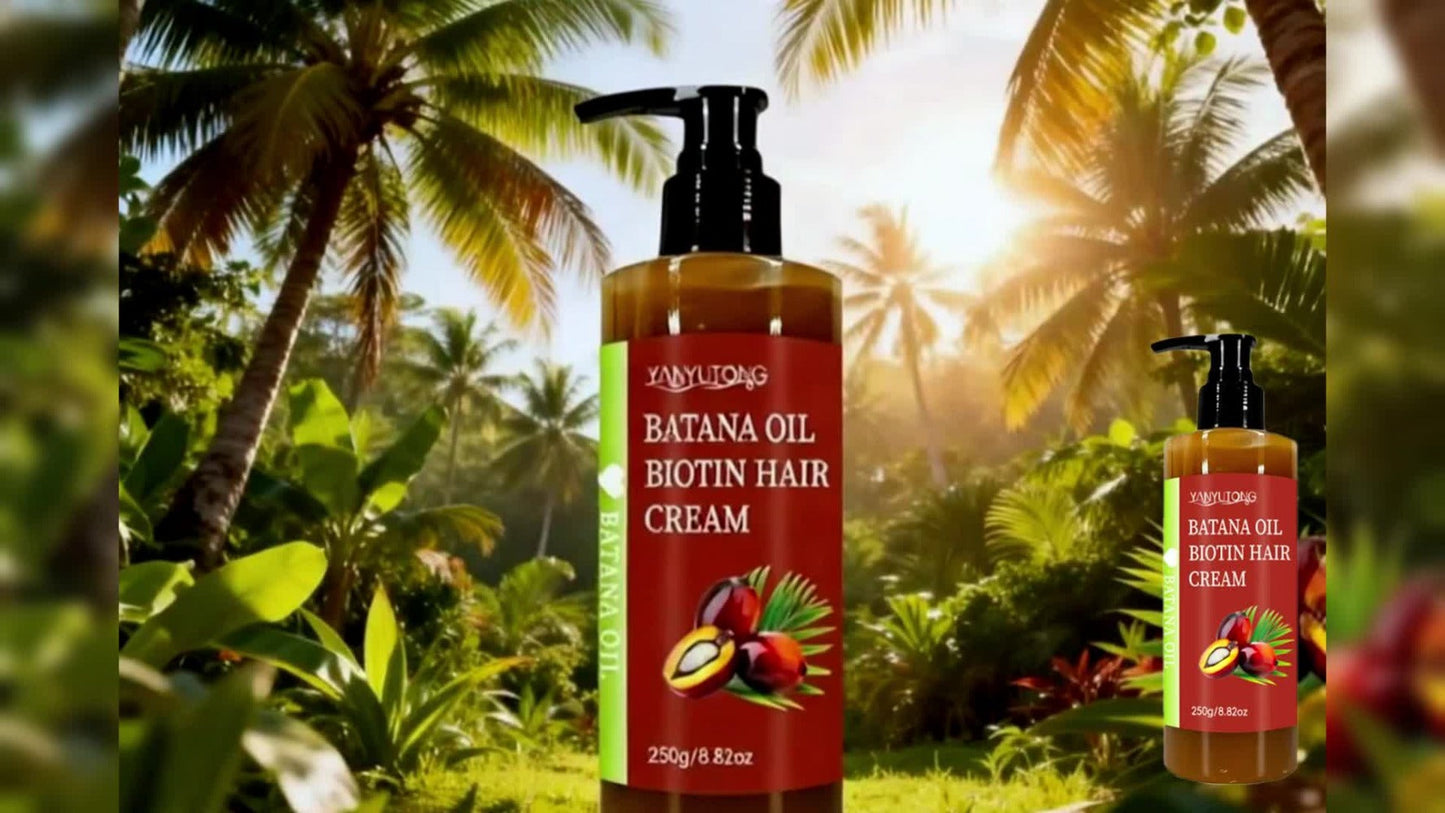 Unrefined Batana Oil Cream 250g with Squalane & Shea Butter – Honduras Deep Moisturizing Hair Treatment, Repairs Dry Damaged Hair
