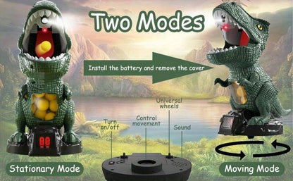 Dinosaur Shooting Toy Set for Kids, Air Pump Foam Bullet Blaster with Moving Dinosaur Targets, Twin Pistol