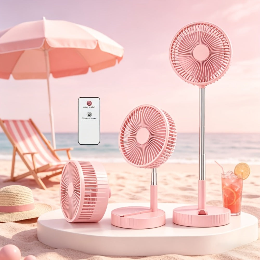 Portable Fan 3600mAh Foldable Four-Speed Tower Model with Remote Control and Seven-Color LED Light
