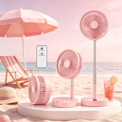 Portable Fan 3600mAh Foldable Four-Speed Tower Model with Remote Control and Seven-Color LED Light